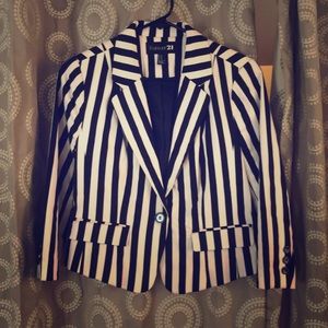 Black and white striped blazer